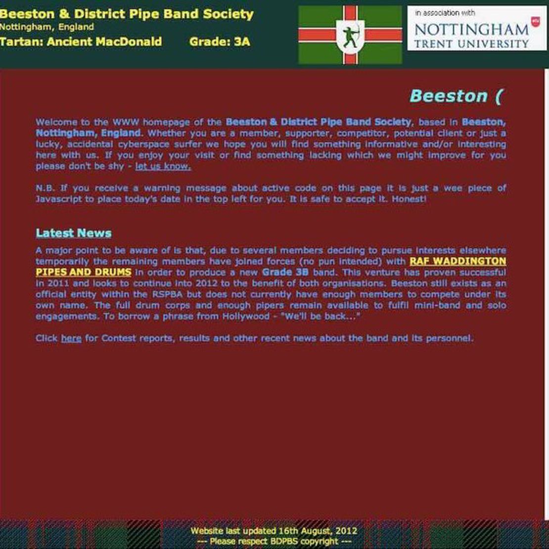 beeston and district pipe band