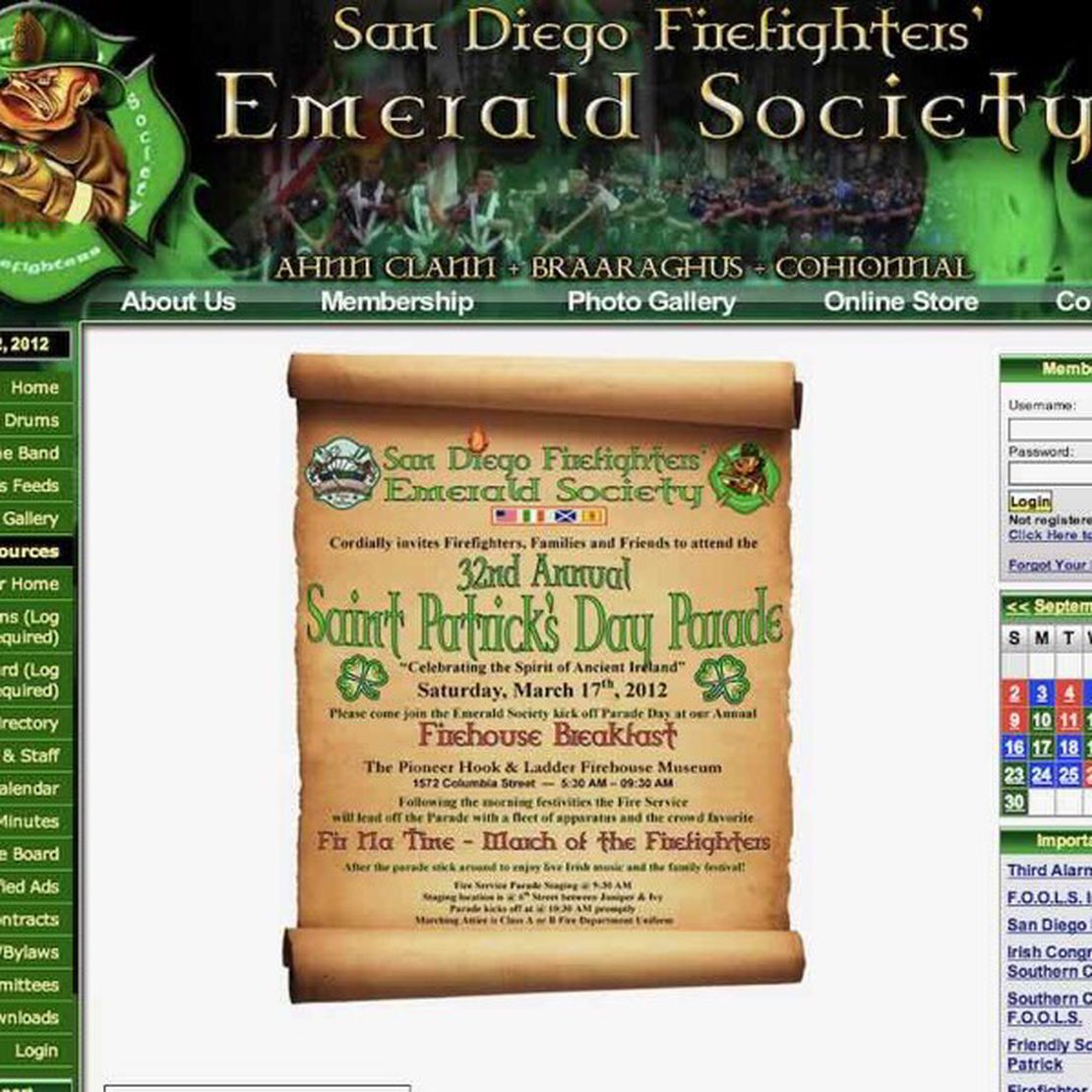 san diego firefighters emerald society