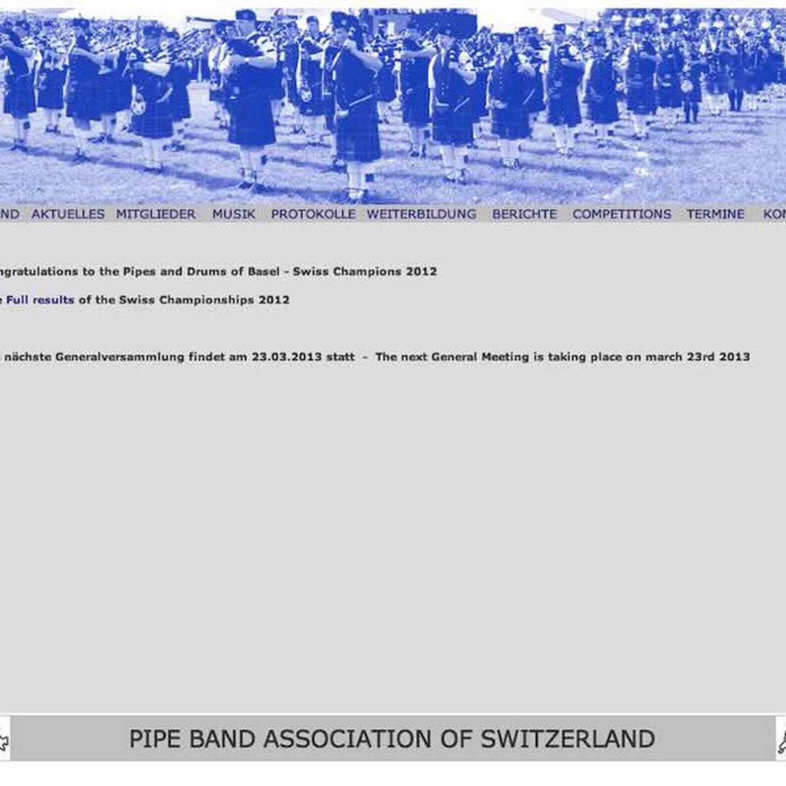 pipe band association of switzerland